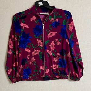 Susan graver Floral Women's Jacket - Purple and Blue size Xs spring light